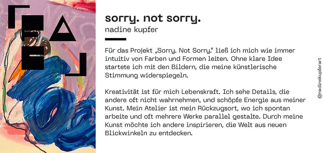 sorry. not sorry. Nadine Kupfer