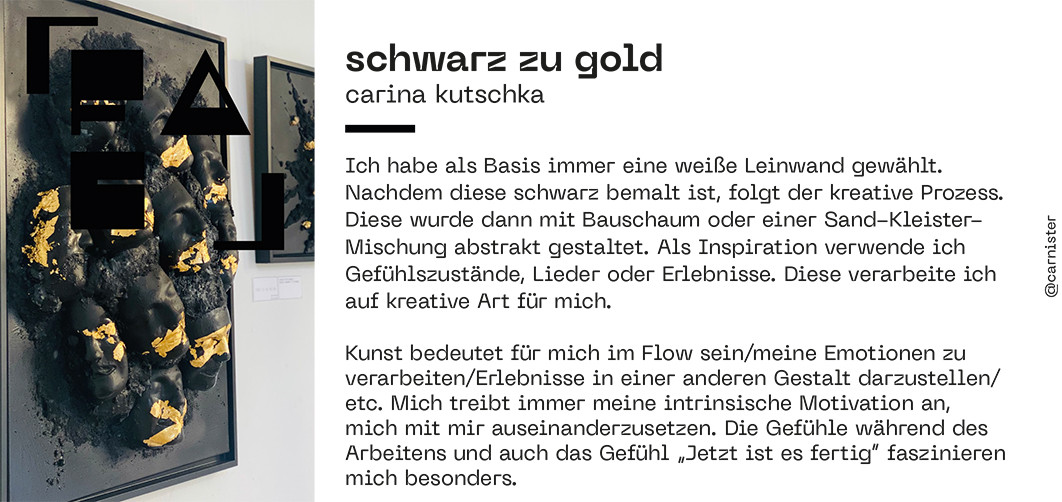 Schwarz zu gold, Carina Kutschka