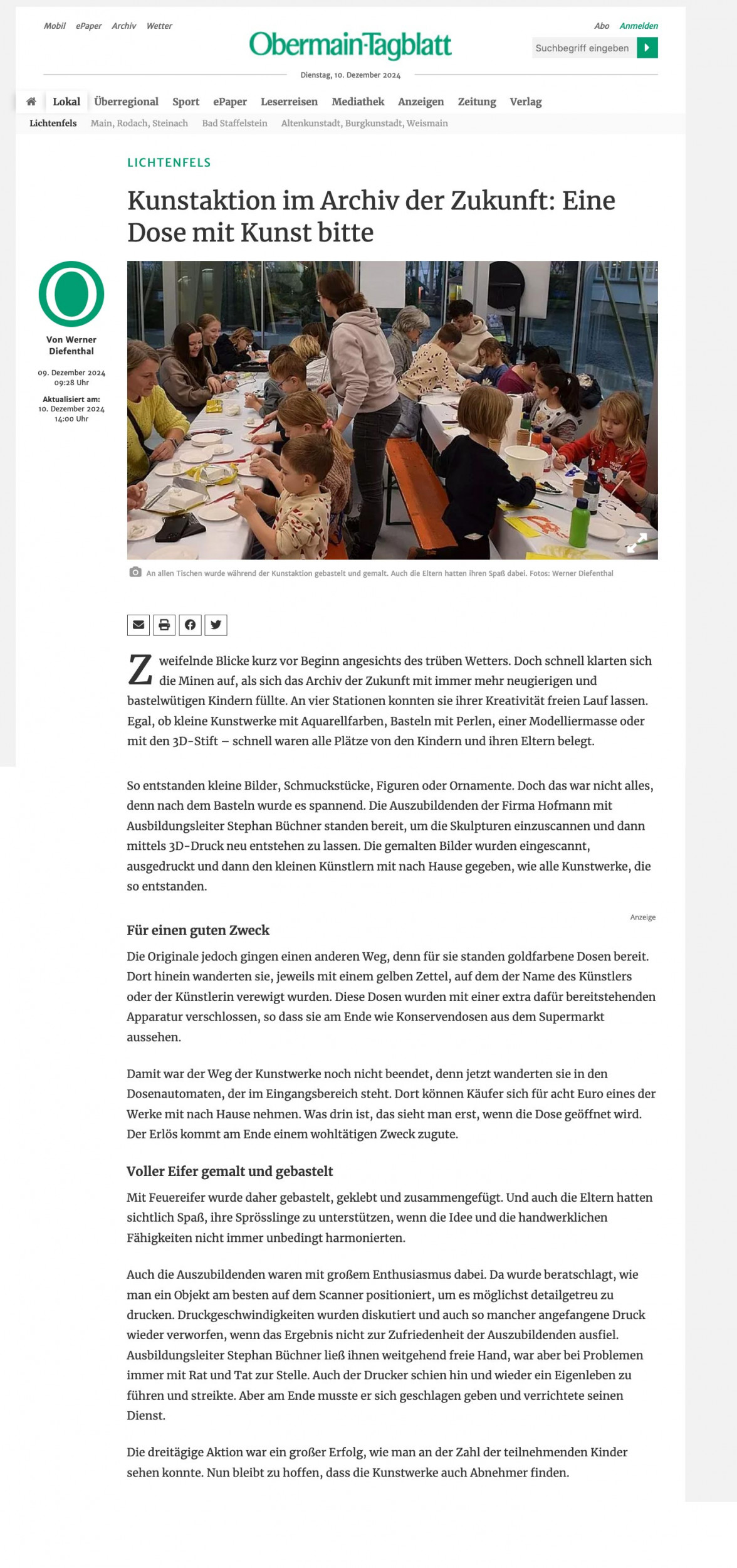 Kinder Kunst in Dosen