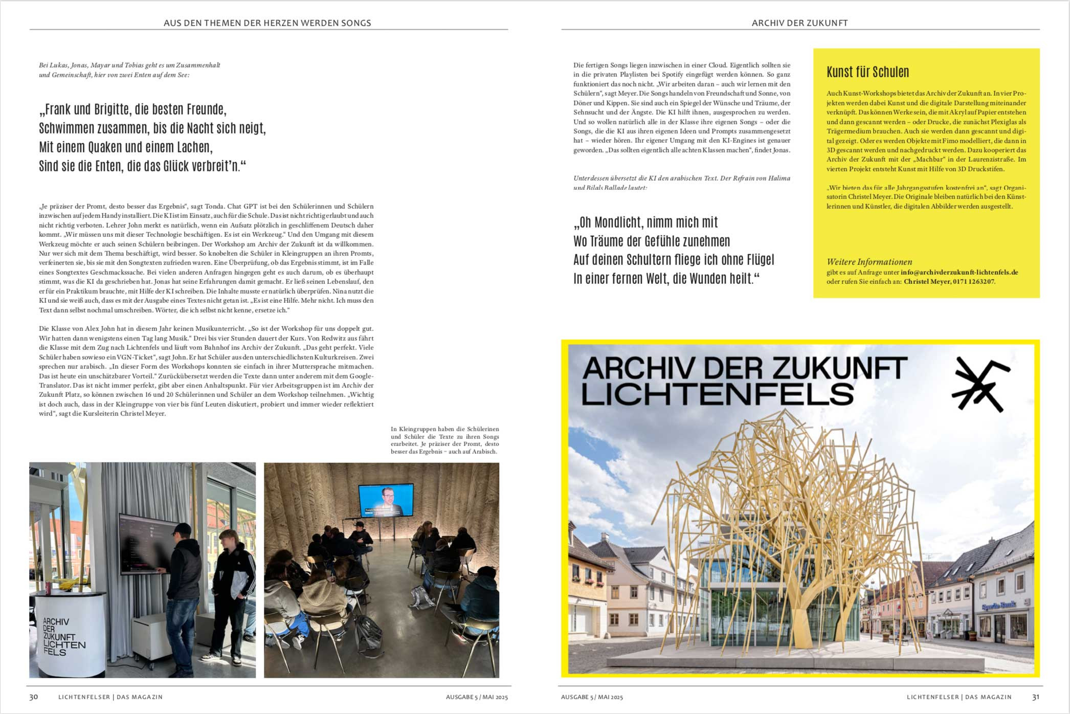 Aus den Themen der Herzen werden Songs.