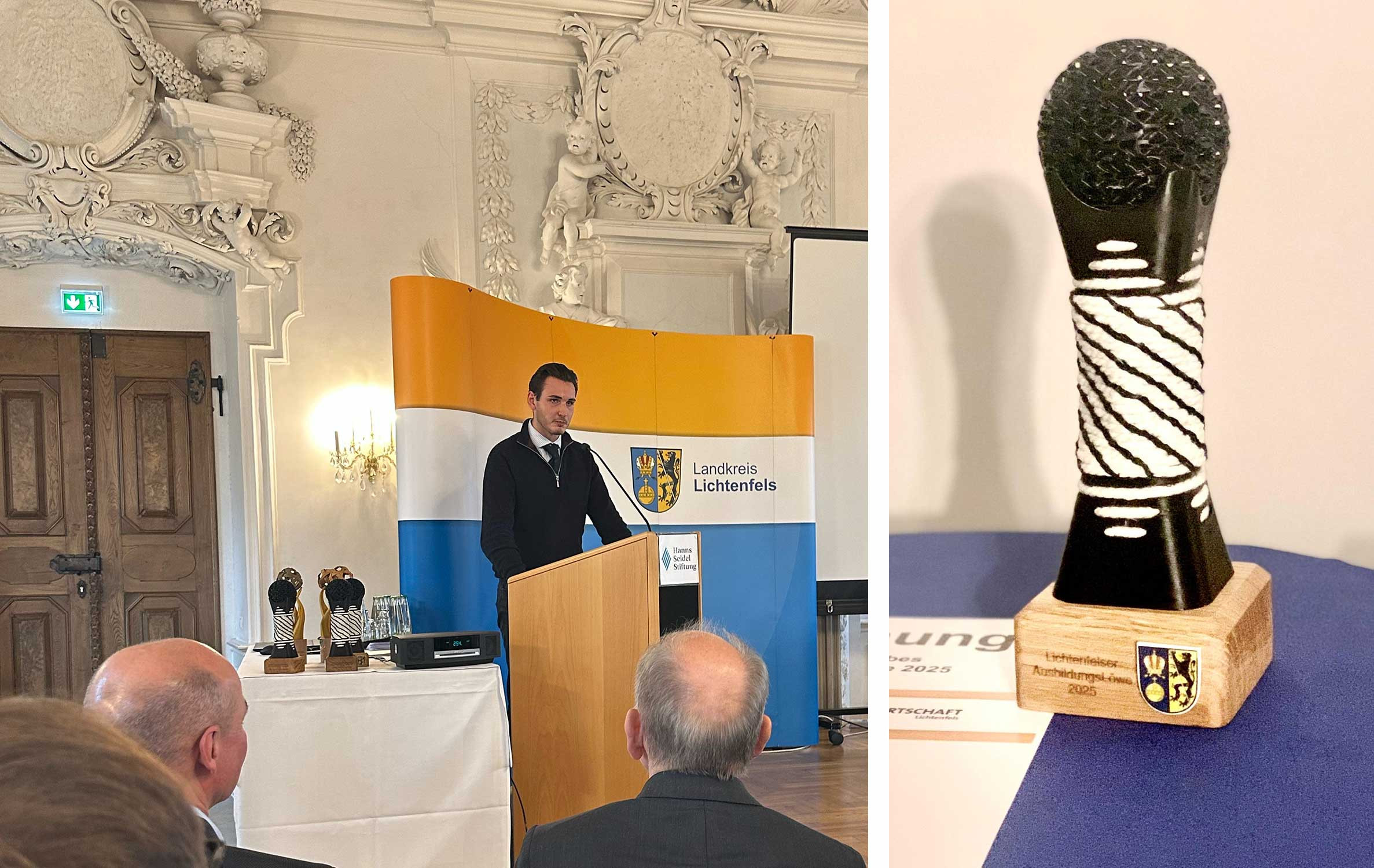 Kilian Reheuser mit dem Pokal für das beste Konzept.