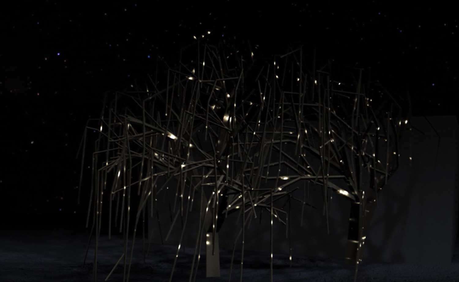 Lichtinstallation Christmas Willow